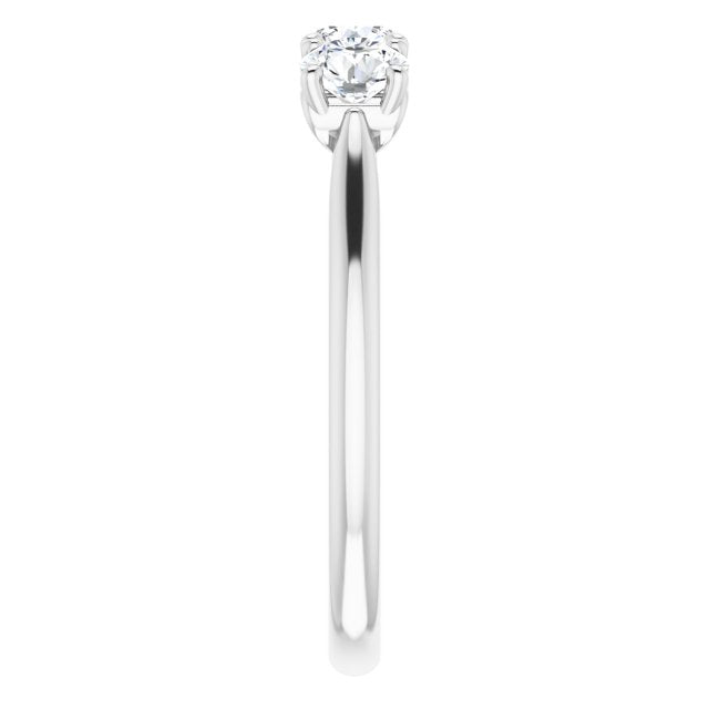 0.75 ct. Prong Set Round Cut Diamond 3 Stone Wedding Band-VIRABYANI